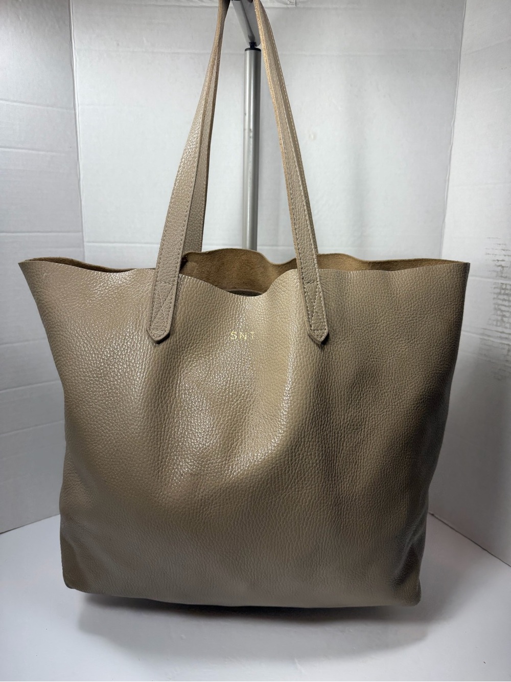 CUYANA Classic Taupe Leather Tote Bag neutrals leather made in Argentina